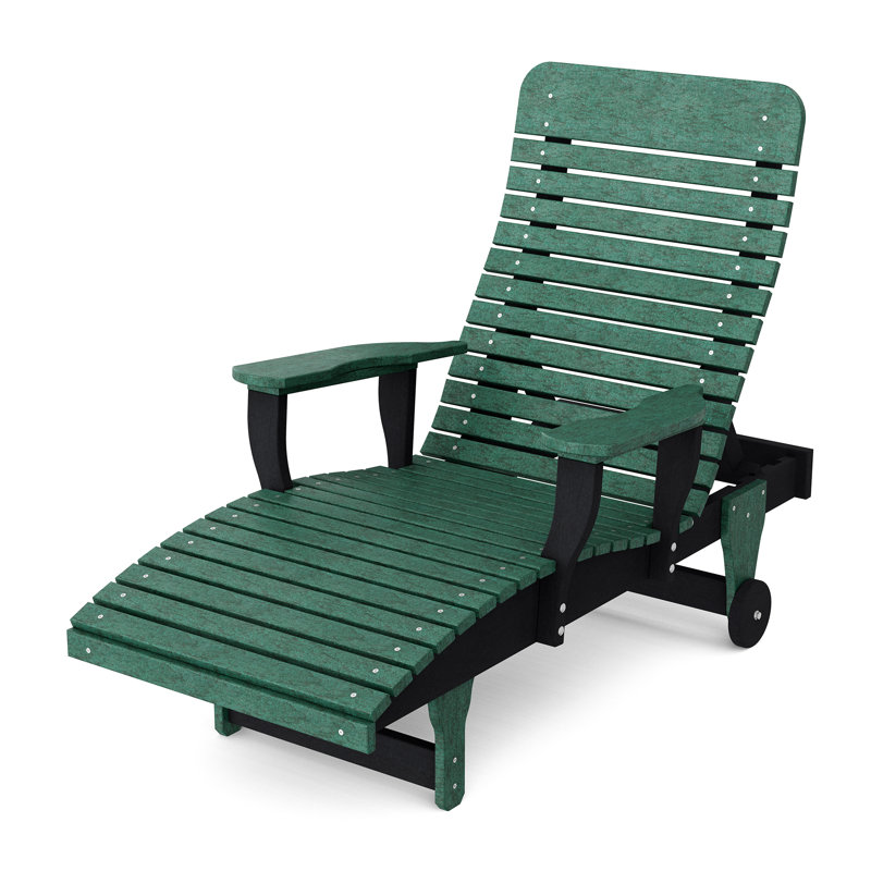 Chaise longue inclinable Signature, Vert gazon / Noir
