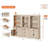 3 Column Bookshelf Set,5 Tier Book Shelf With Open Storage And Glass Doors,73"H Tall Wood Bookcase With Storage Cabinet And Drawers For Study,Bedroom,Living Room,Light Oak-1004261610