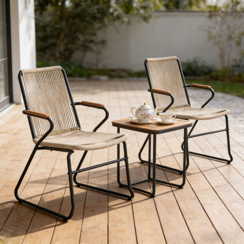 Chaise d'extérieur en rotin, Marron clair