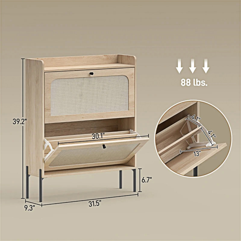 Armoire de rangement étroite pour chaussures