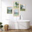 Rustique, pastel, printemps, campagne, campagne, classique, rétro, illustrations, chambre à coucher, décor encadré sur papier, impression de 4 pièces-93011932-93011934
