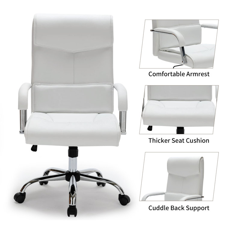 Latitude Run® Callem Executive Faux Leather Office Chair with Heavy-duty  Base and Oversized Seat Cushion & Reviews