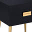 Noir et noir Table basse compacte dorée à 2 tiroirs - peu encombrante pour les petits espaces