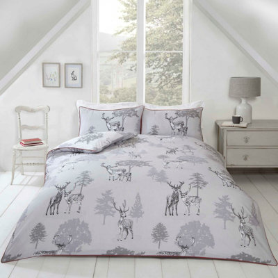 Rosser White/Grey 56 TC Reversible Modern & Contemporary Duvet Cover Set