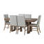 Ensemble de salle à manger extensible traditionnel 7 pièces, table de 152 cm à 183 cm avec rallonge papillon de 30 cm et 6 chaises rembourrées, en bois d'hévéa massif-595868117