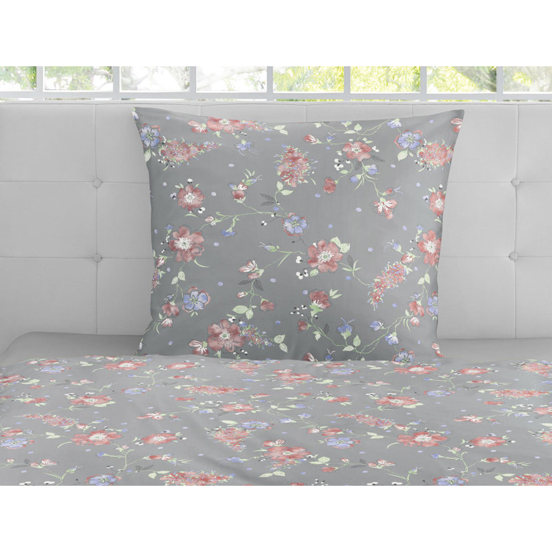 Luna Jersey Duvet Cover Set, 155 x 220cm Duvet Cover + 1 Pillowcase , Grey