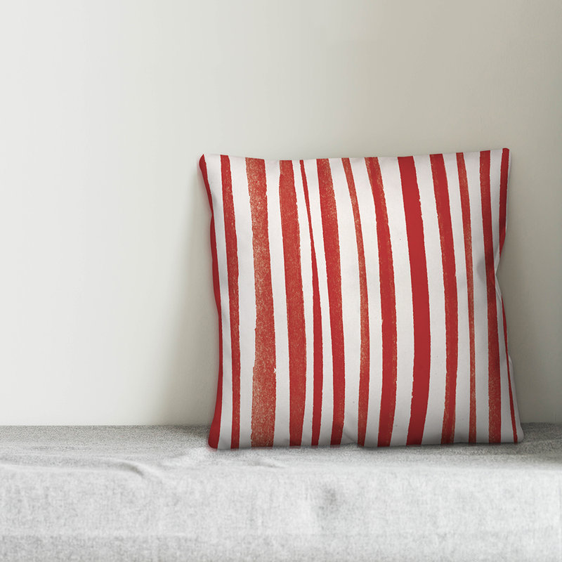  Coussin Zebra, 16 po x 1 po, Rouge