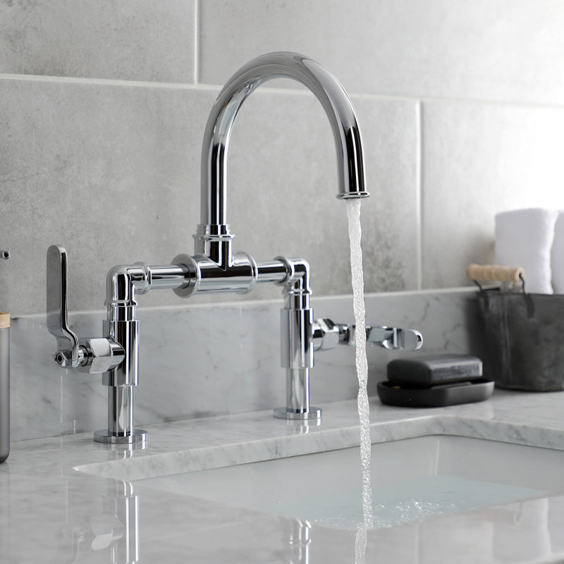 Robinet de salle de bain avec drain Whitaker, Chrome poli