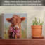 Enseigne en bois massif Coquette Cow