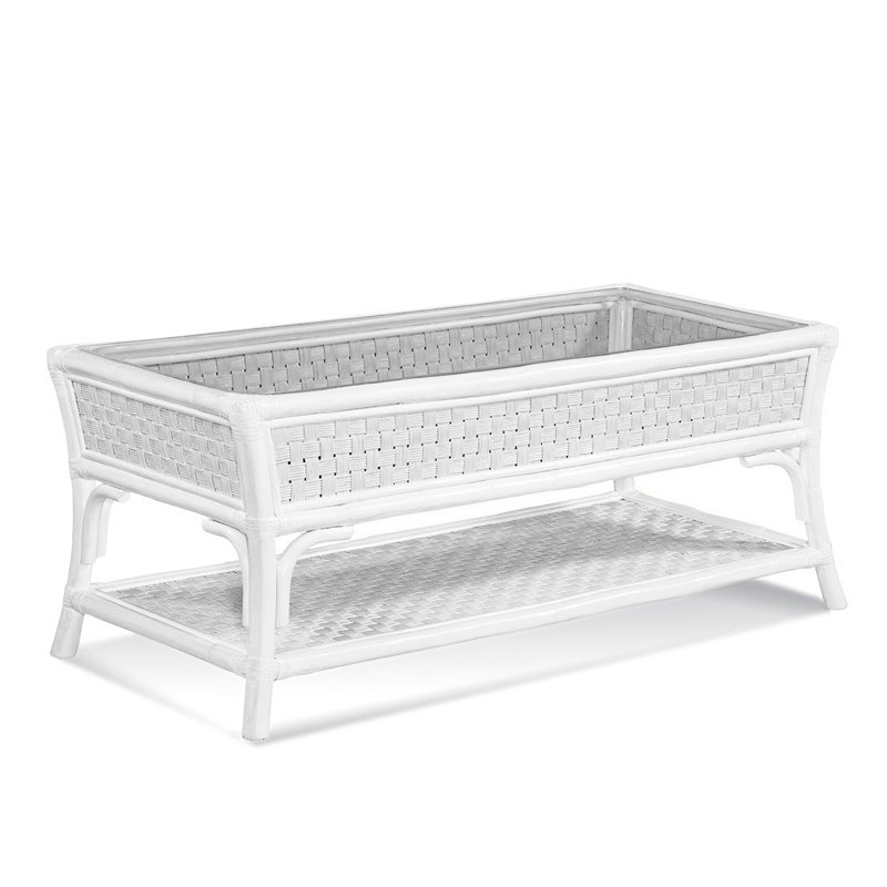 Boca Glass Top Coffee Table, Frost White