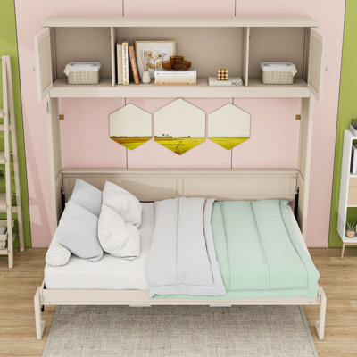 Lit escamotable double avec armoires