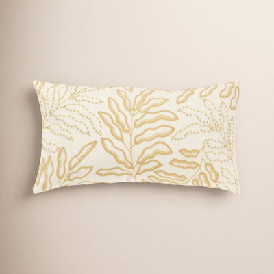 Elwin 26" x 14" Embroidered Throw Pillow