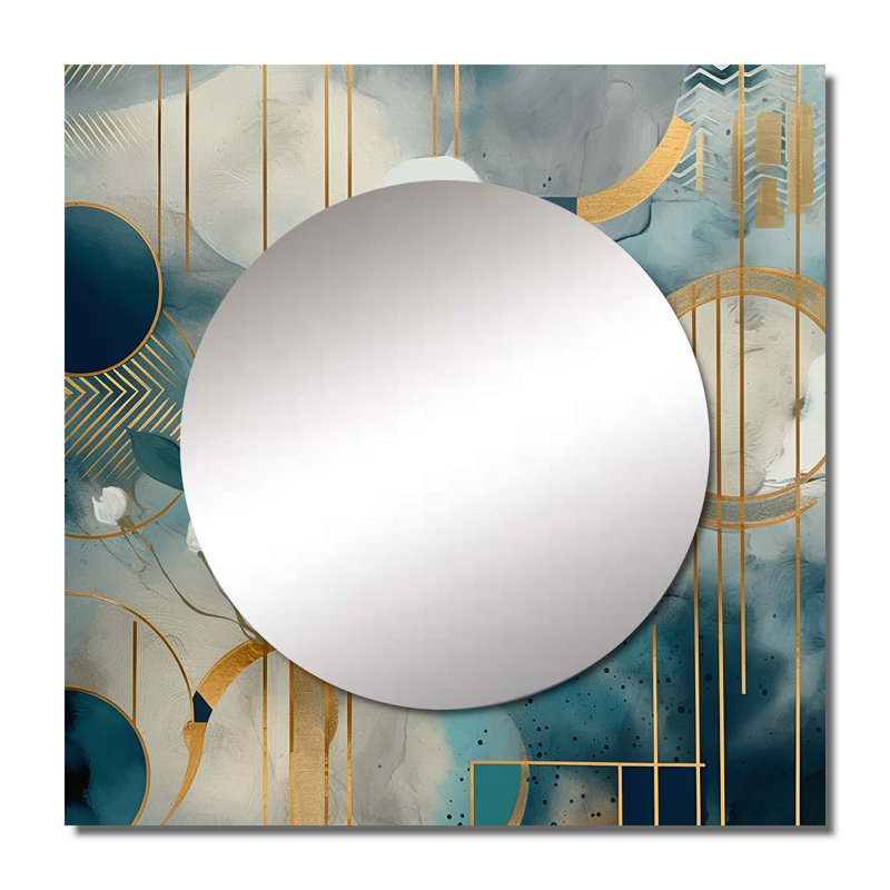 Mikonos - Miroir floral carré pour décoration murale, 23 po x 23 po