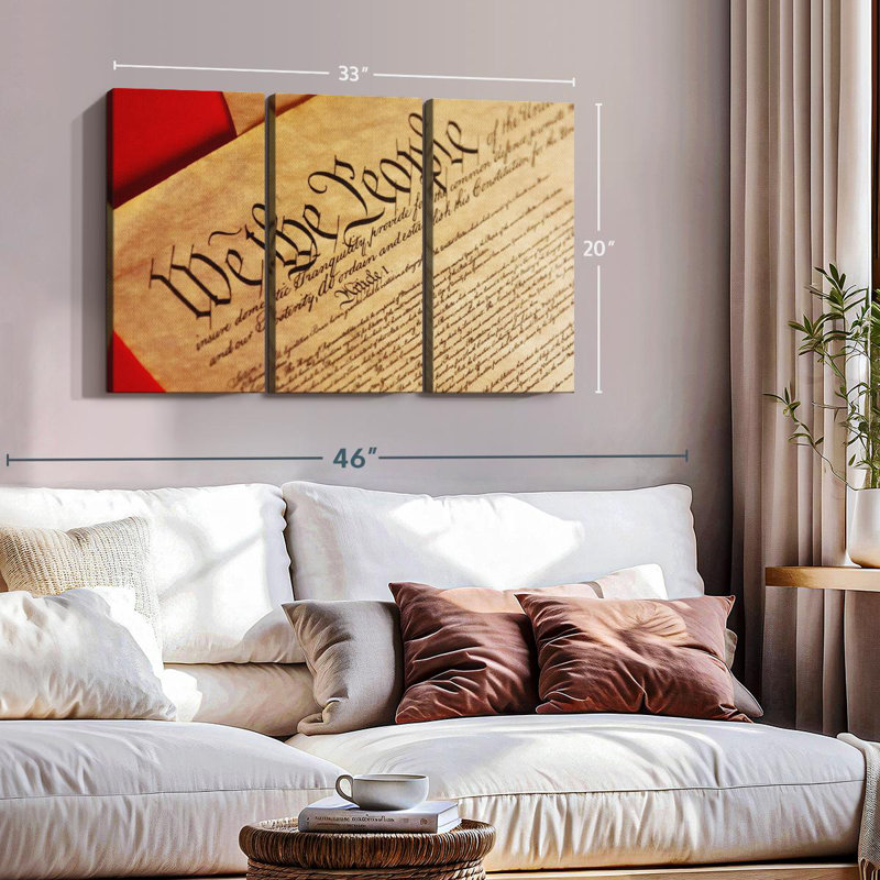 «Constitution On Parchment» sur toile, H 20 po x l 33 po x P 1,25 po