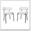 Ensemble de 4 chaises de salle à manger blanches de style Mid-Century moderne, confortables et élégantes-400991601