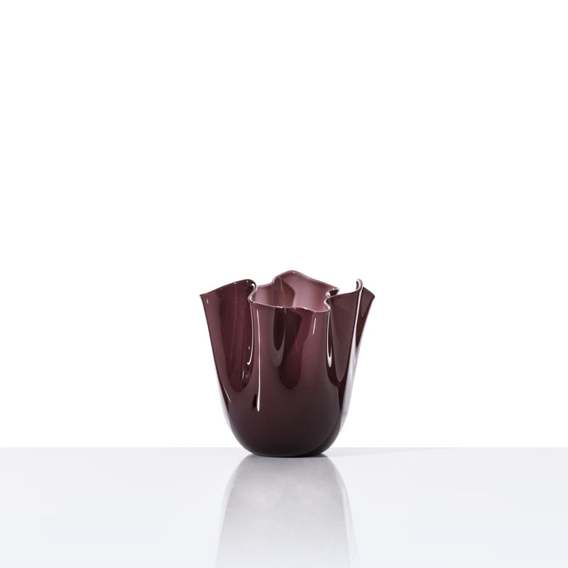 Venini Fazzoletto Vase, Beige, 5.31" H x 5.31" W x 5.31" D