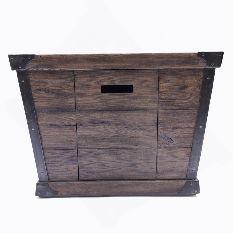 Patron extérieur en bois H 24 po x l 32 po à motif de bois en béton au foyer - brun - 40 000 BTU (réservoir à l'intérieur)