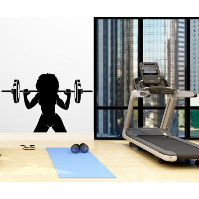 Afro American Fitness Wall Decal Afro Girl Workout Wall Decal Gym Wall Decor Motivational Quote Wall Decal Afro Woman Wall Art Vinyl 078LU