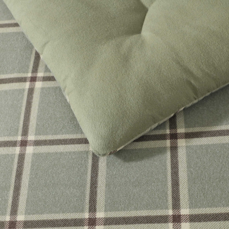 Eddie Bauer Alpine Plaid Cotton Flannel Green Comforter Set, Twin Comforter
