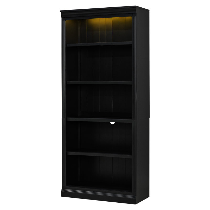 Bibliothèque noire de 83,4 po de hauteur avec 5 tablettes réglables