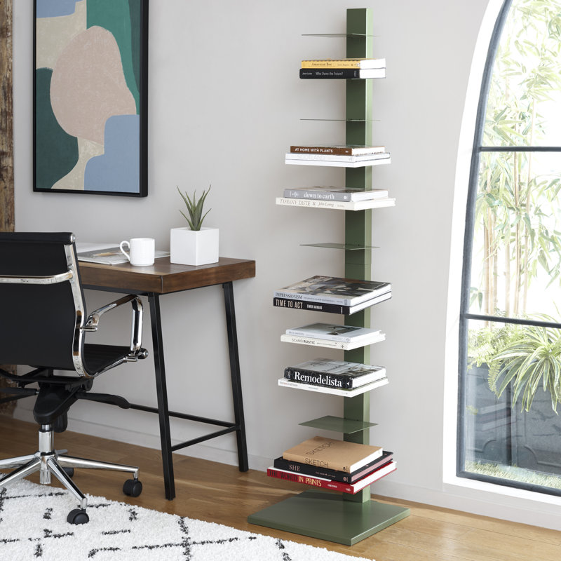 St Catherine Bookcase, Garden Green, (11 Shelves) 65.25" H x 15.75" W x 16" D