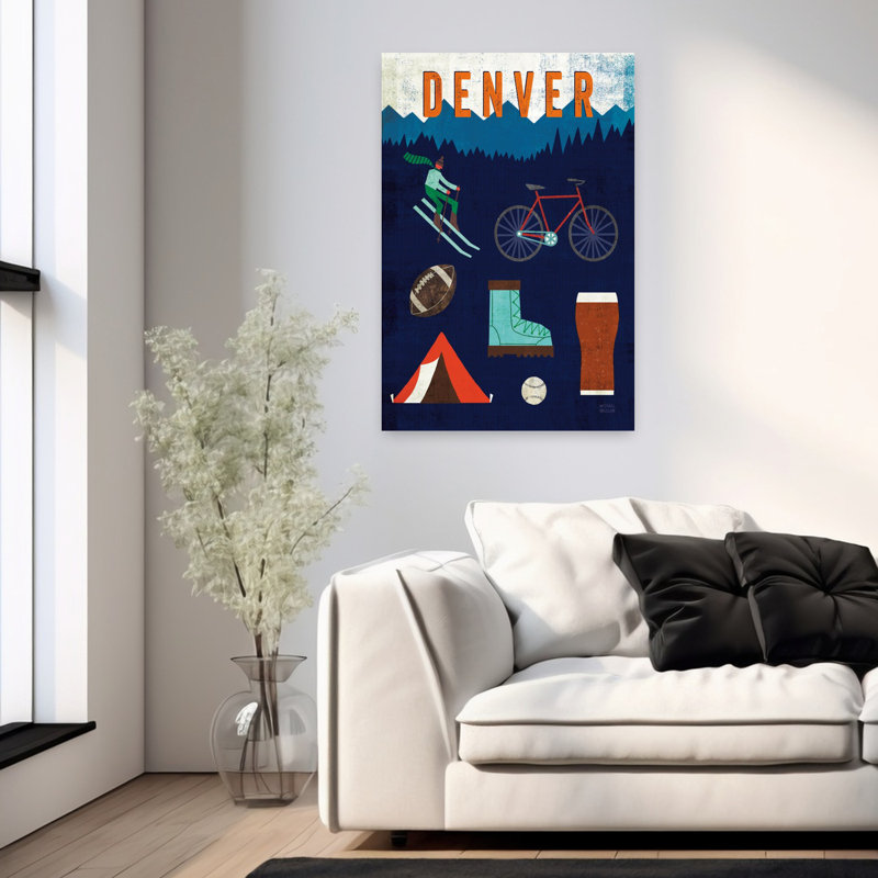 Denver Abstract Contemporary Landscape Nature Wall Art Print 1 Piece Wrapped Canvas Wall Art, 91.44cm H x 60.96cm W