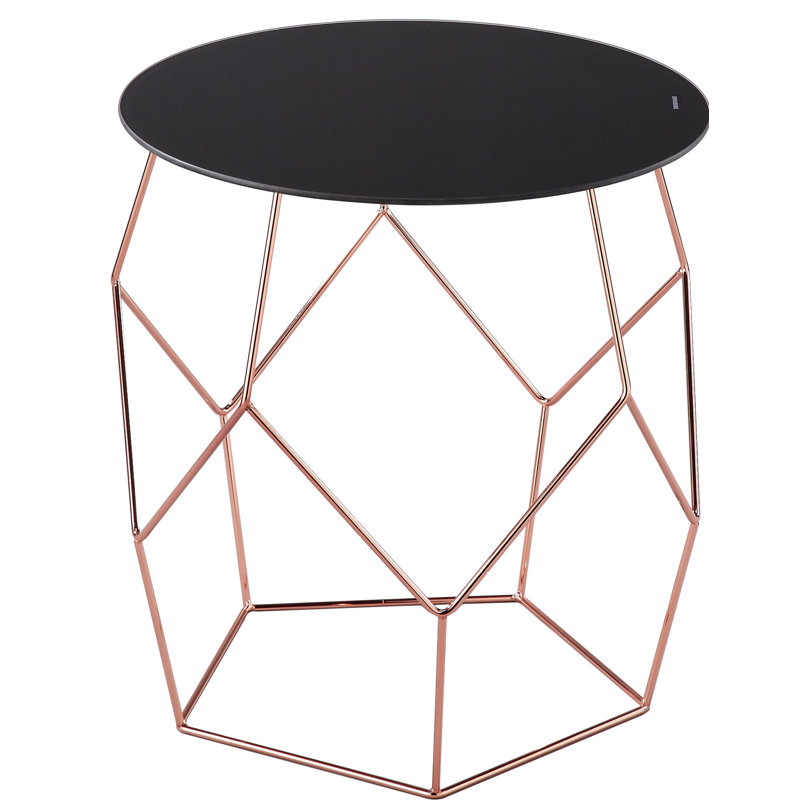 Klein Glass Top Abstract End Table