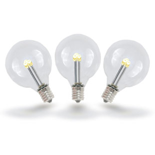 25 Watt Equivalent, G40 LED Light Bulb, E12/Candelabra Base (Set of 25)