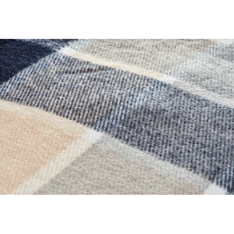 Blue and Beige Cotton Reversible Queen Throw Blanket