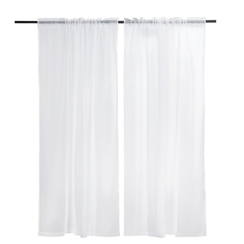 Sheer Curtains 52 W x 84 L inches 2 Panels Window Drapes Rod Pocket Polyester