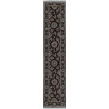 Wool Oriental Area Rug in Wine/Black/Yellow/Green