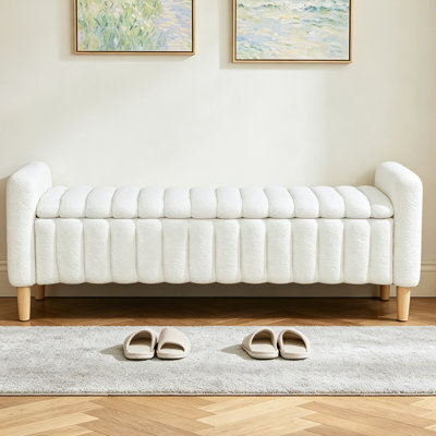 63.4"w End Of Bed Bench,entryway Bench Ottoman