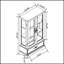 Armoire en verre blanc avec 2 portes, 1 tiroir, tablettes réglables et éclairage interne pour la présentation et le rangement-438379906