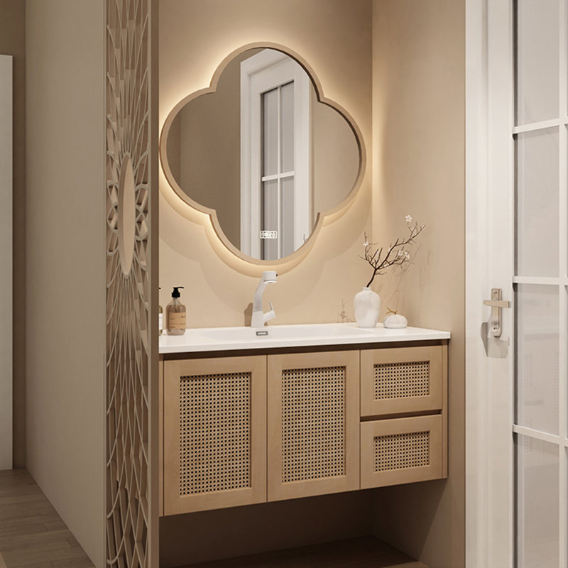 Simple pastoral bathroom cabinet
