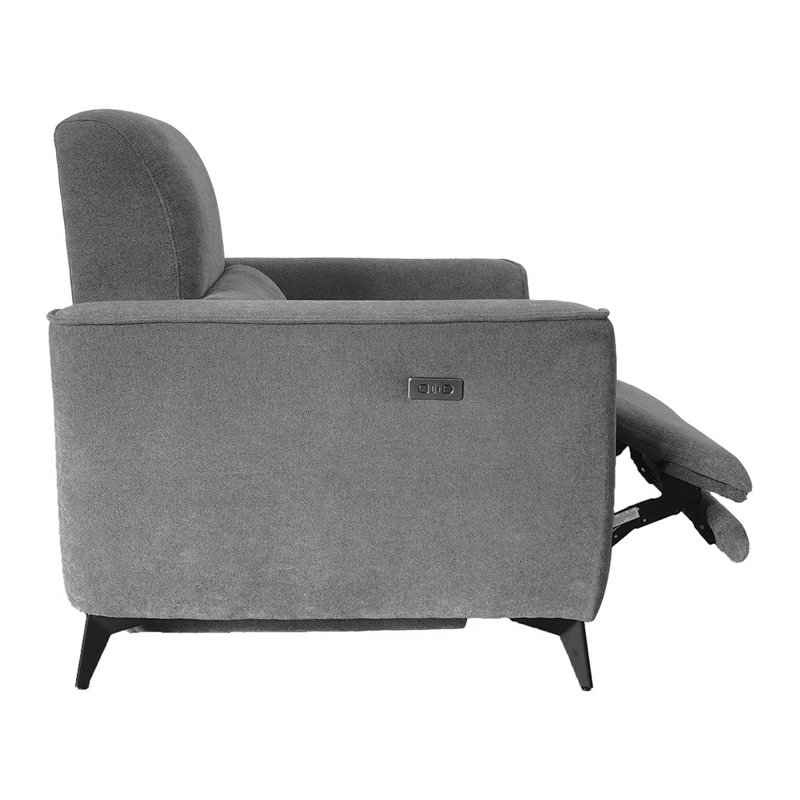 Fauteuil inclinable électrique moderne avec repose-pieds réglable gris foncé l 39,5 po Jastin, Gris foncé