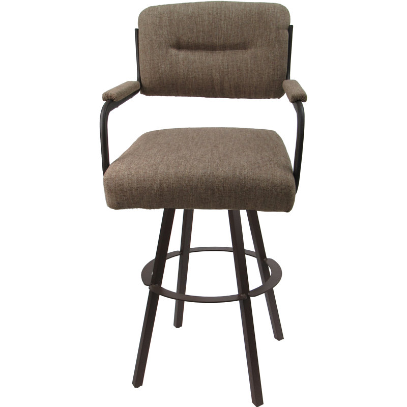 Tabouret pivotant rembourré Cessna, Beige, Brun, Counter Stool (26" Seat Height)