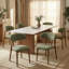 Wooden Rectangular Dining Table With Upholstered Solid Wood Dining Chairs-1356985771-1356985774-1356986355