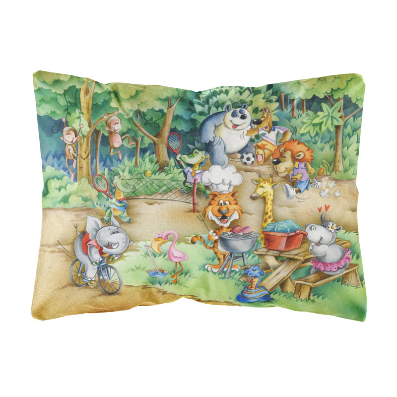  Coussin décoratif intérieur / extérieur Animaux en pique-nique
