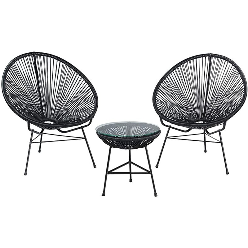 Damales Outdoor Armless Lounge Chair, Black