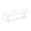 Ensemble de table 3 pièces comprenant une table de salle à manger et 2 bancs de table - Plateau en lin blanc et finition en lin brossé blanc-1409298500-1409298501-1409298498