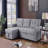 Upholstered Pull Out Sectional Sofa With Chaise-286731085