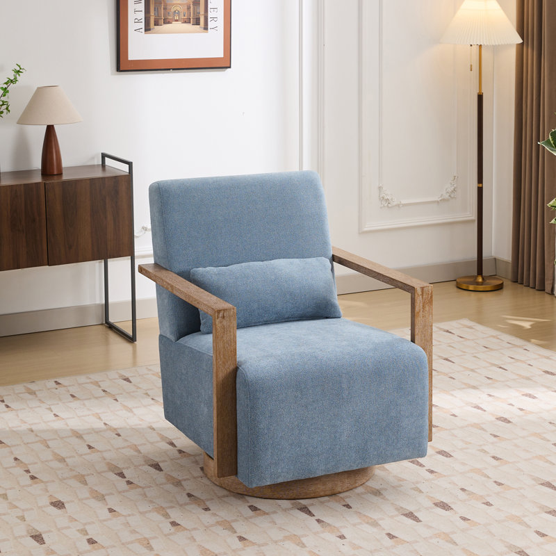 Fauteuil Ahmid, Polyester bleu pâle
