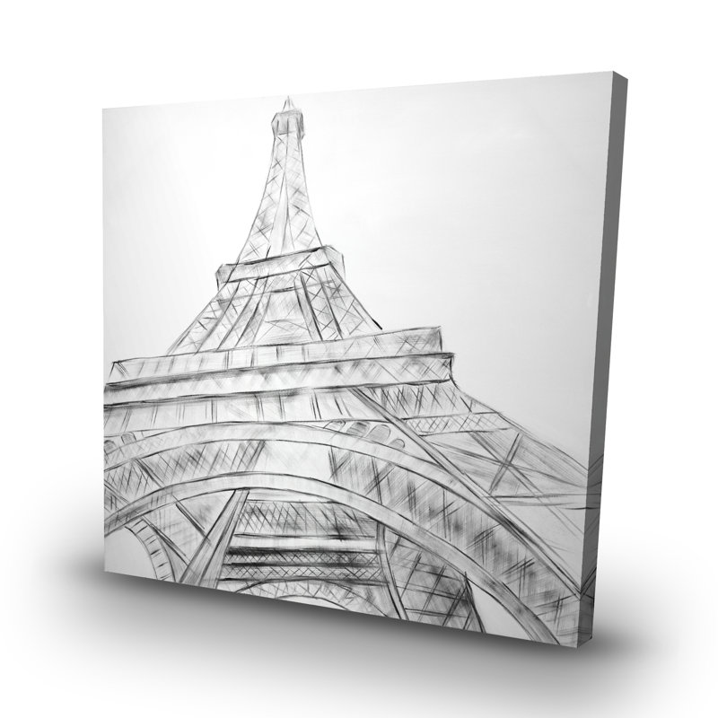 Eiffel tower sketch - 32"x32" art on canvas