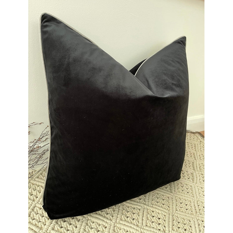 Abstract Square Cushion Cover, Black