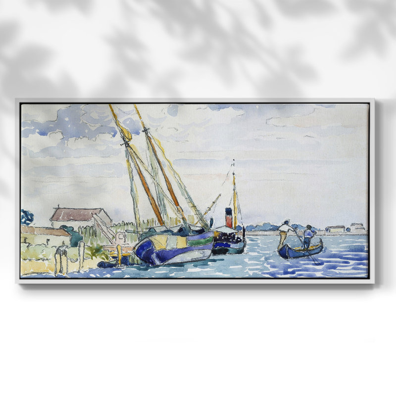 Série paysage - CCL XXVII - Toile tendue avec châssis encadré - Prêt à être accroché, H 25 po x l 49 po, Blanc