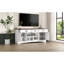 Élégante console de télévision avec tiroirs, espaces de rangement et une grande surface pour la décoration du salon
