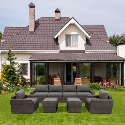 Ensemble de conversation modulaire avec coussins 4 pièces Nichalus
