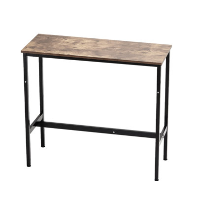 Table de bar hauteur 39 x 16 x 35,5 po, comptoir à café, cuisine, salle à manger, pub avec repose-pieds réglables et repose-pieds détachable avec matériaux esthétiques contemporains