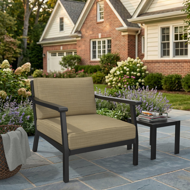 Sunbrella® Outdoor Deep Seating Louge Chair Cushion, 26" W x 30" D, Shore Classic