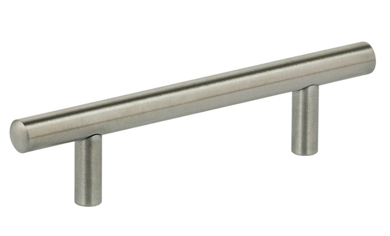 Satin Stainless Steel Modern Bar Pull with Mounting Hardware